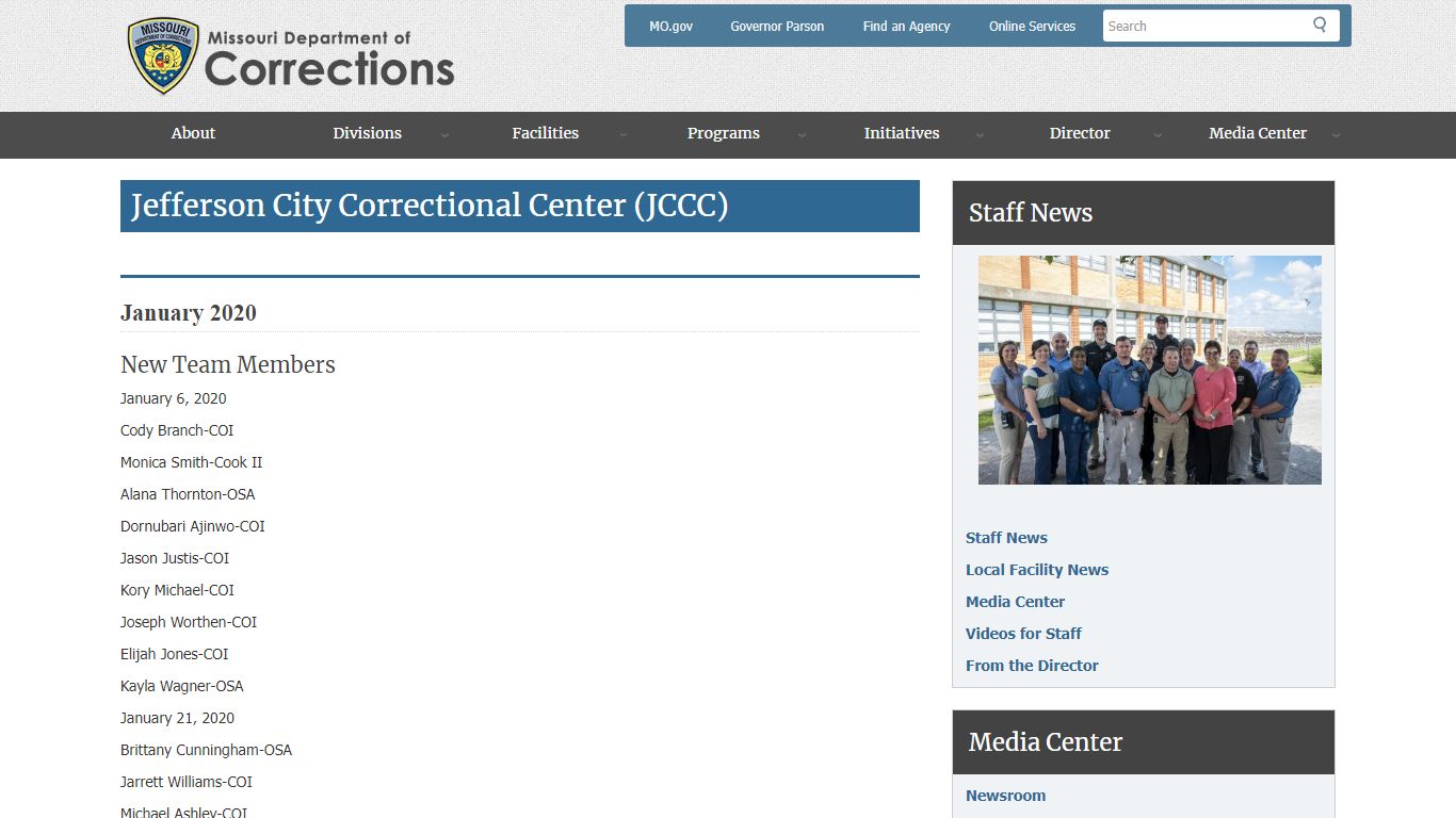 Jefferson City Correctional Center (JCCC) | Missouri Department of ...
