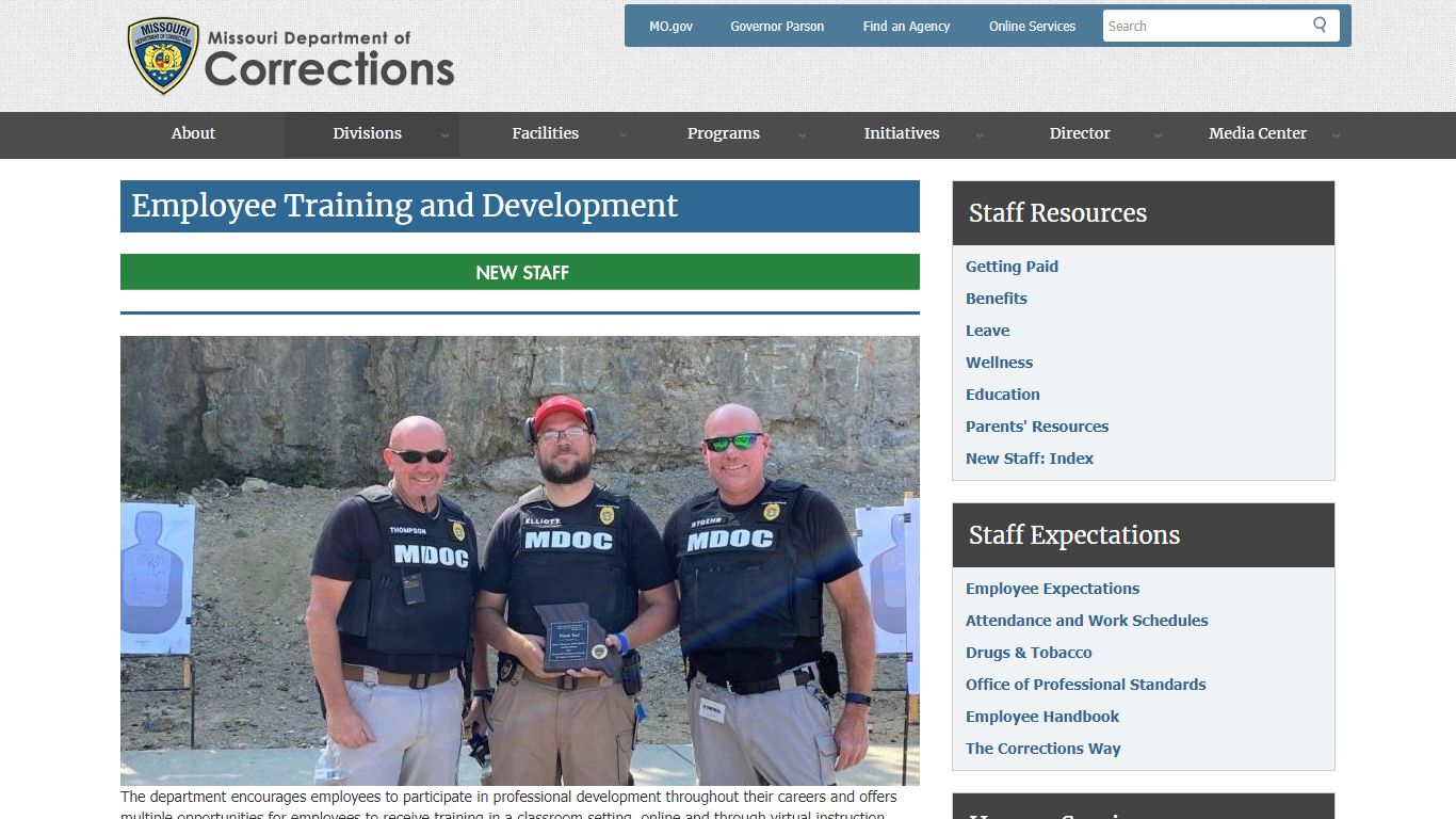 Employee Training and Development - Missouri Department of Corrections
